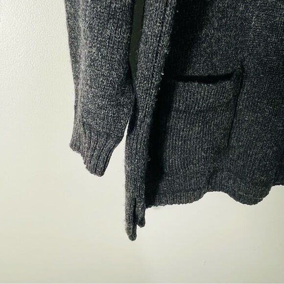 Woolrich Vinatge Charcoal Gray 100% Wool Five Button Cardigan Sweater Size L - Picture 6 of 11